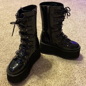 Demonia Prizm Heist Buckle Boots 